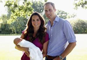 Príncipe William, princesa Kate e baby George