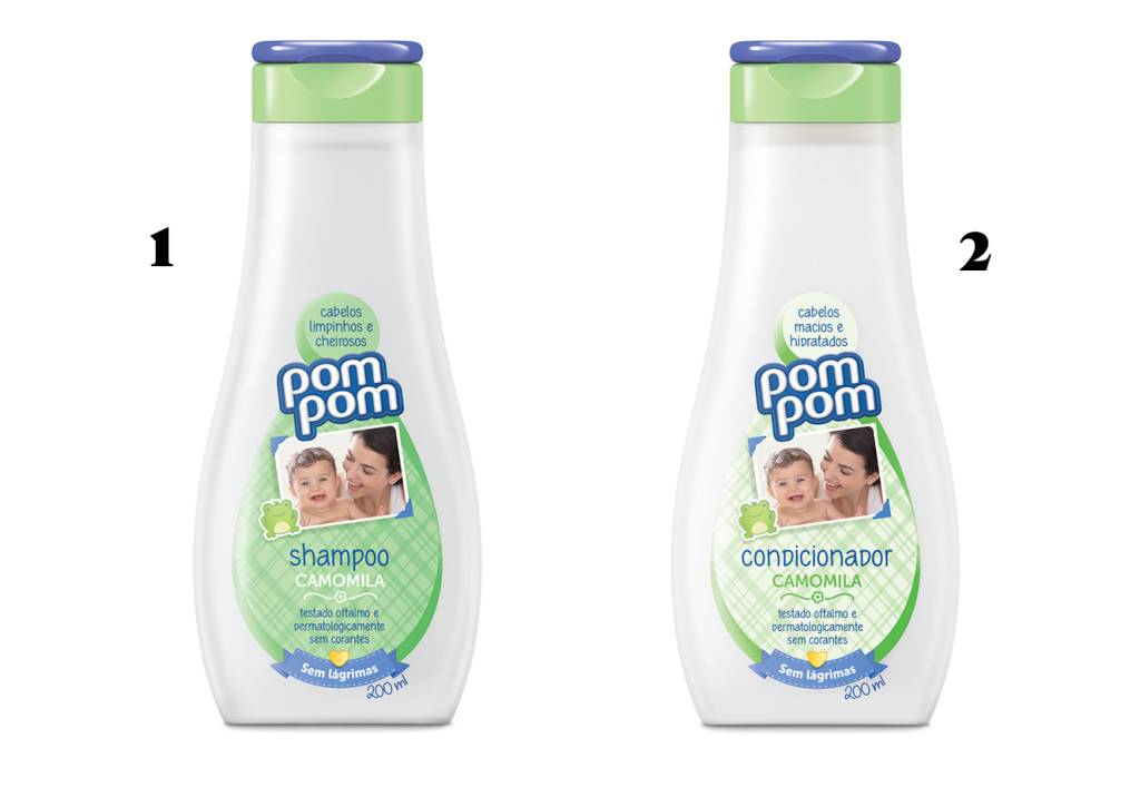 Shampoo e condicionador PomPom com camomila