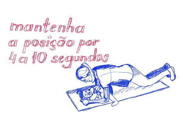 Prancha com apoio dos joelhos ao solo