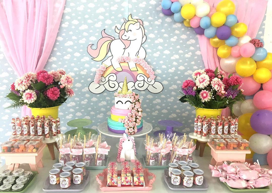 conjunto unicornio infantil festa