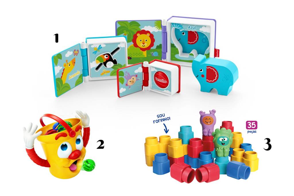 2 Sr. Baldino – R$ 189,90 dican: 3 Fofo Blocos 35 Peças R$ 99,99 elka : 1