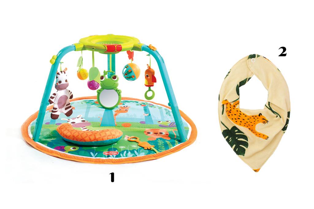 Bandana O pulo do Gato R$ 28 – A Raposa e o Elefante : Tapete Gymini 123 Crescendo 690 reais Brasbaby