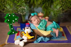 Ensaio newborn inspirado em princesas da Disney