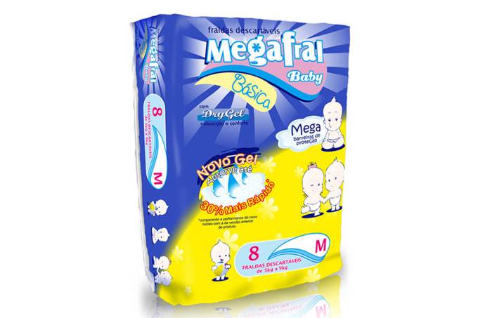 fralda descartável da Megafral Baby, proibida pela Anvisa