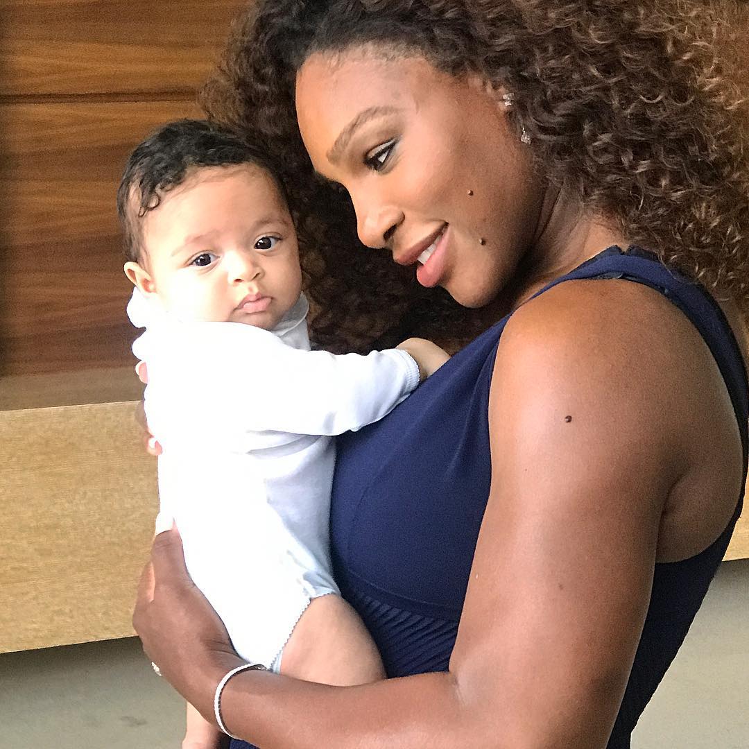 Serena Williams com a filha Alexis Olympia - relato de parto