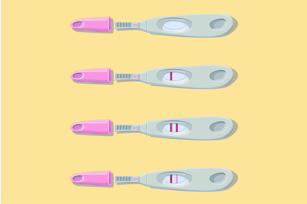 ilustração de testes de gravidez de farmácia