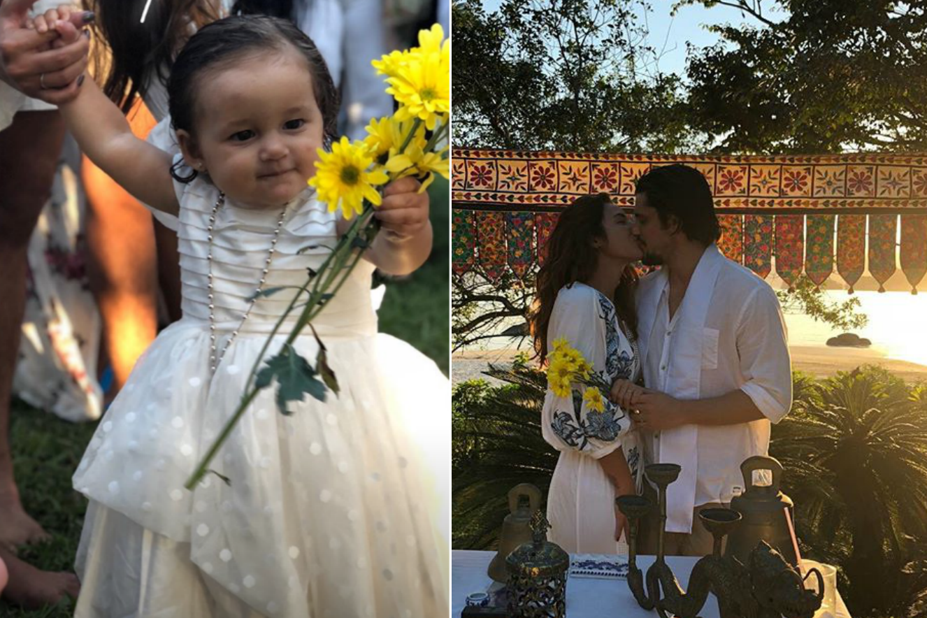 Yanna Lavigne e Bruno Gissoni batizam Madalena e ganham casamento surpresa