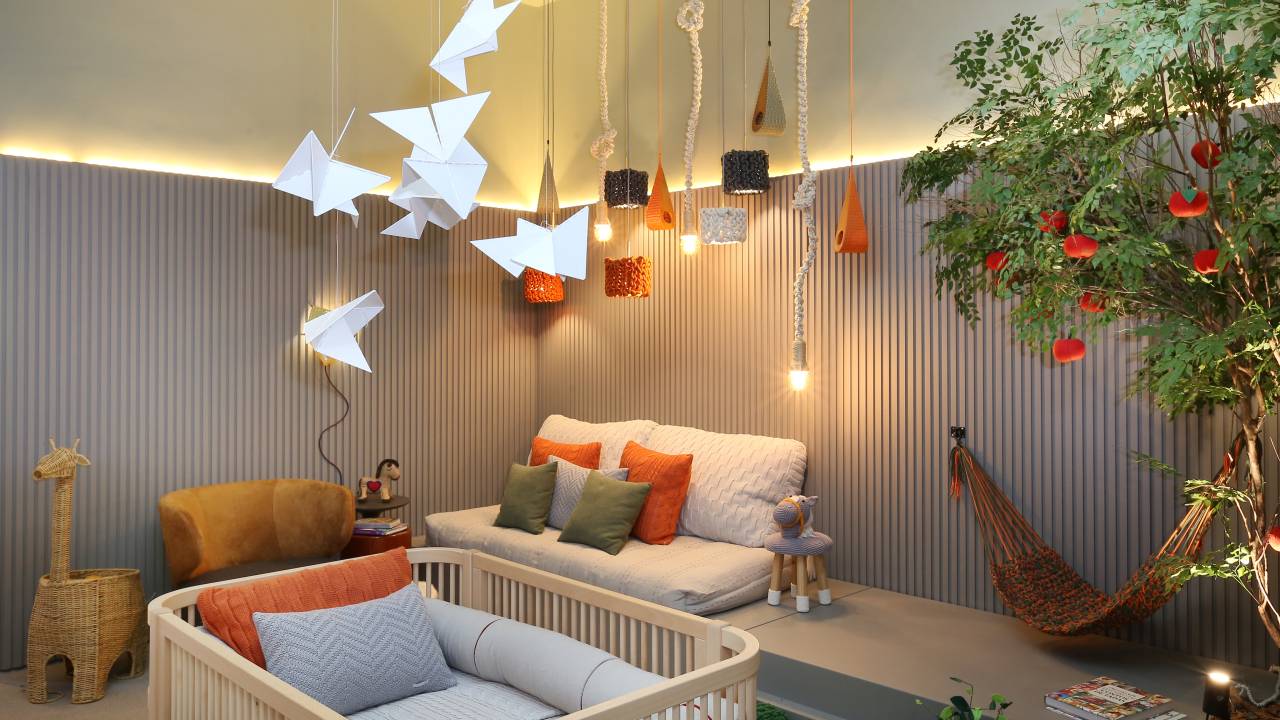 Quarto de bebê decorado com o tema natureza