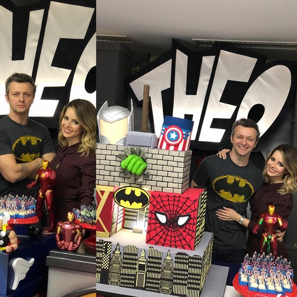 Sandy comemora os 4 anos do filho Theo com festa de super-heróis