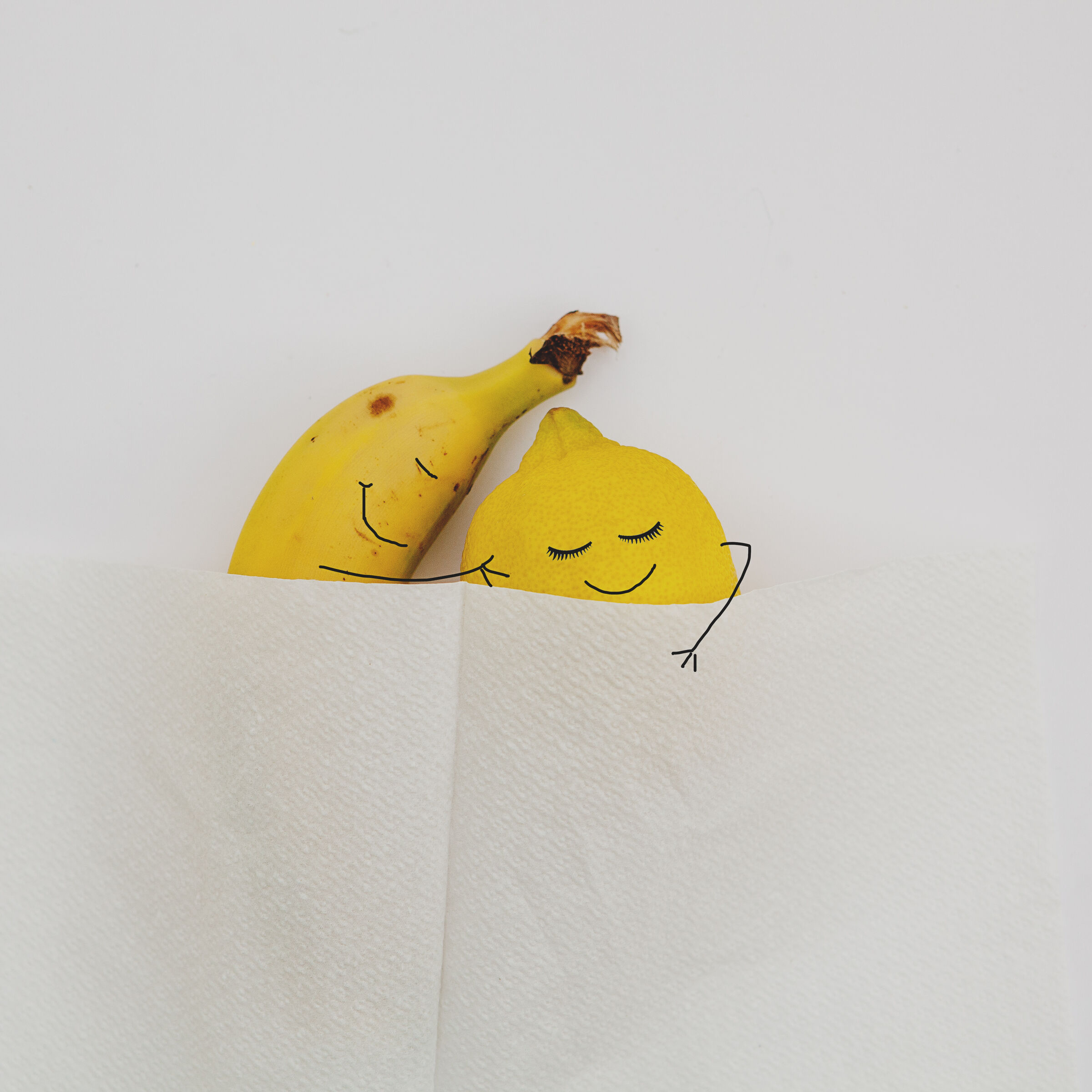 Banana-e-limao-desenhados-como-casal-na-cama-fofo