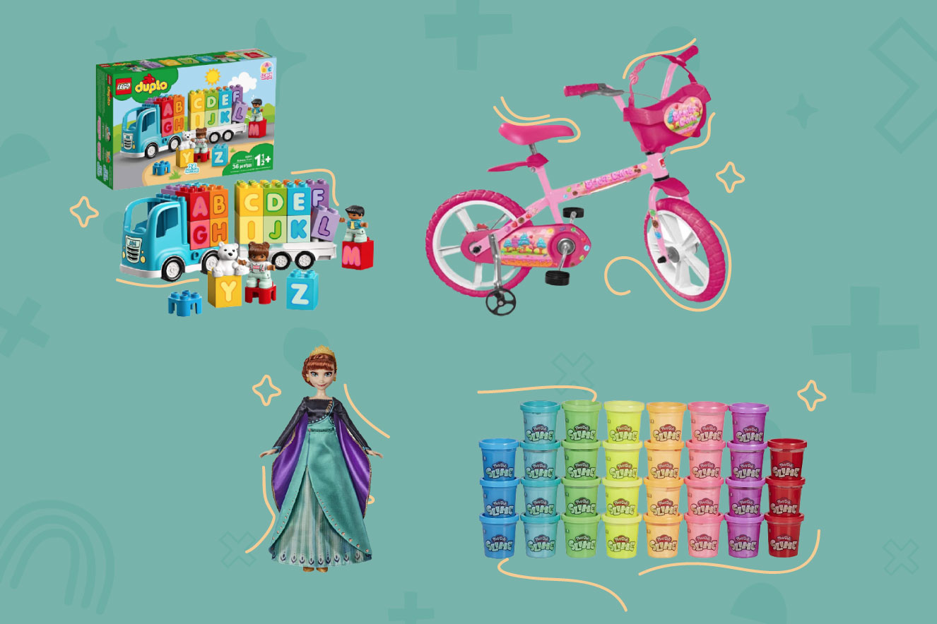 Colagem com diversos brinquedos