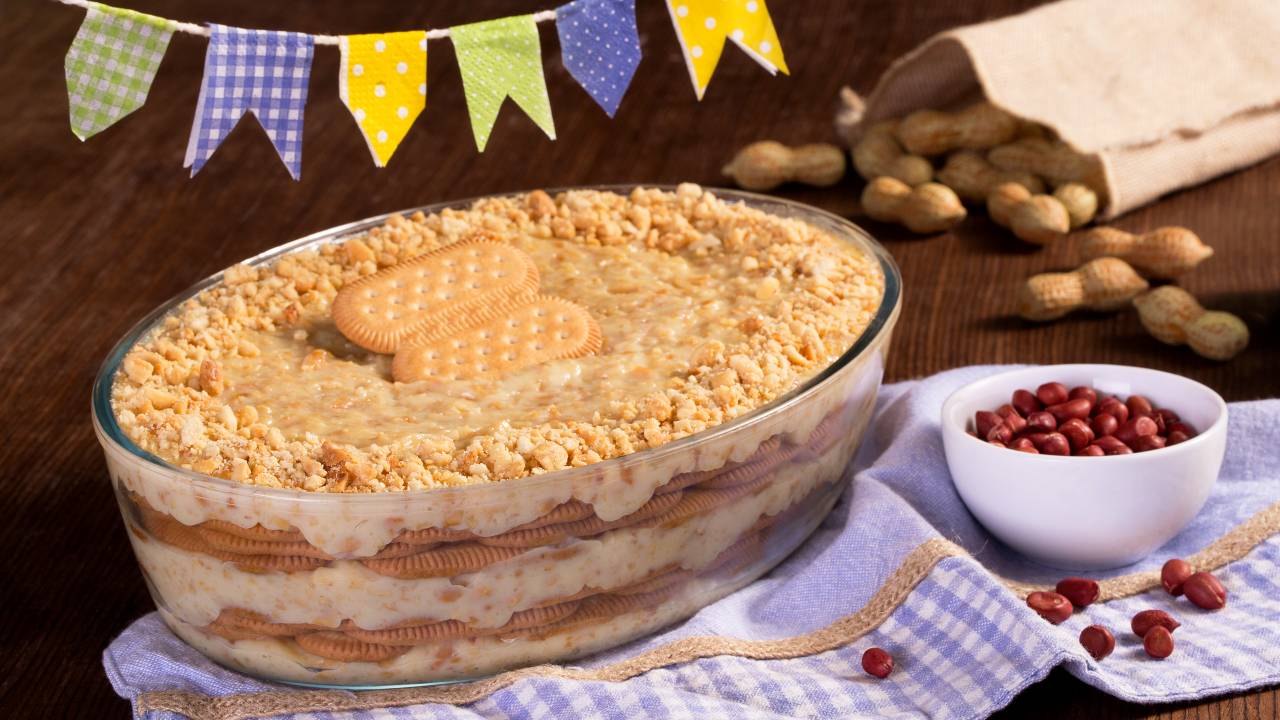 Receitas de festa junina - pavê de amendoim