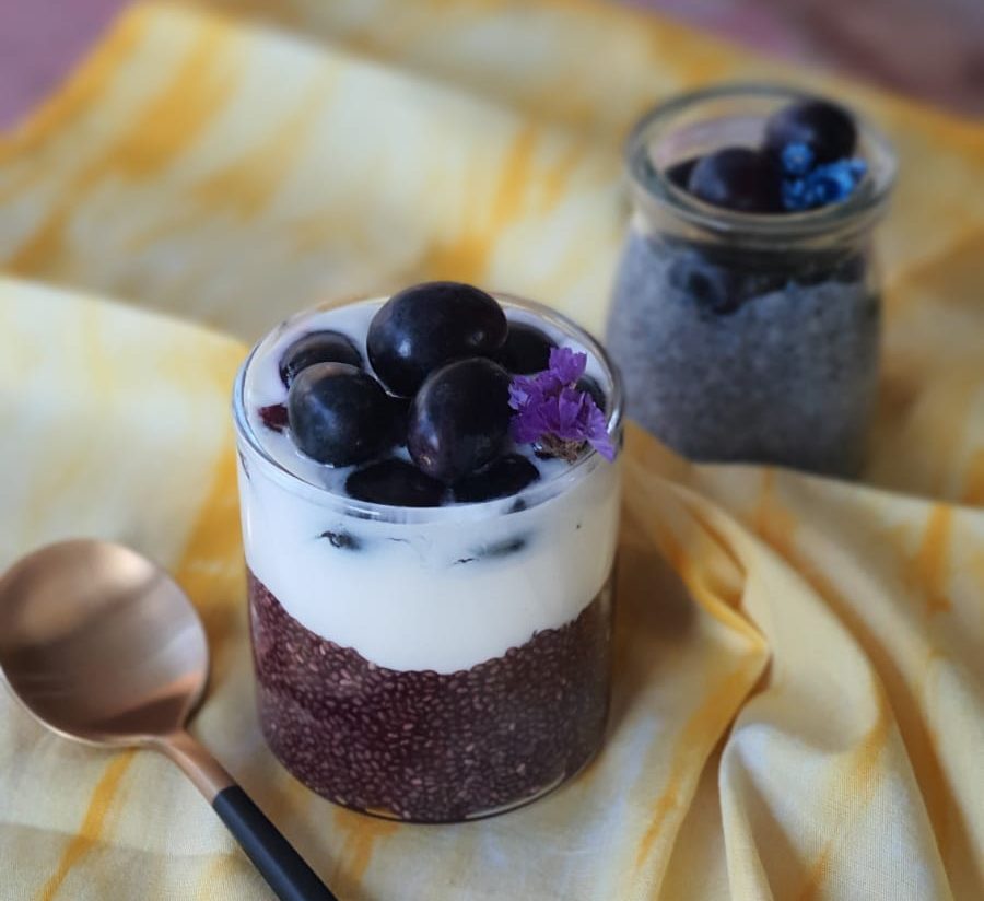 pudim de chia com uvas pudim de chia com uvas
