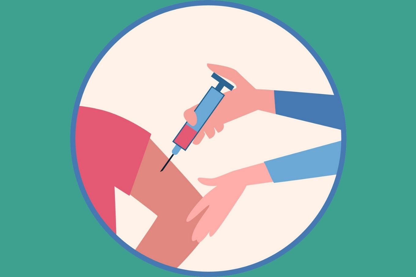 Ilustração de braço recebendo vacina