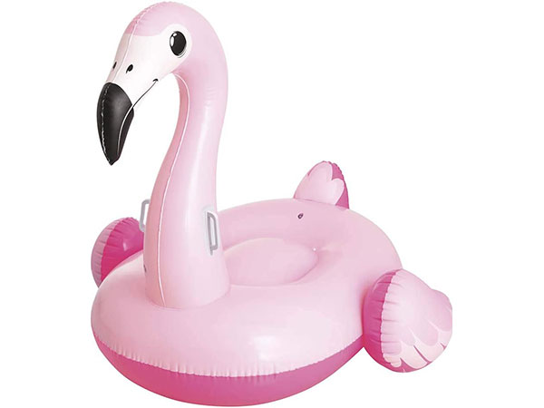 boia de plastico em formato de flamingo
