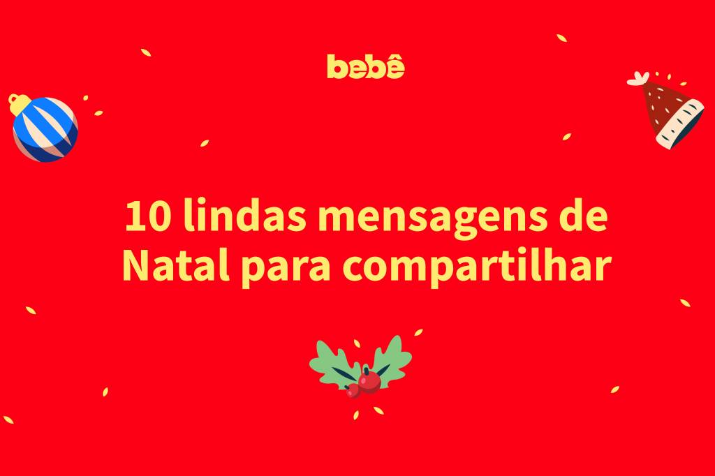 Texto escrito em amarelo sobre fundo vermelho: 10 lindas mensagens de Natal para compartilhar