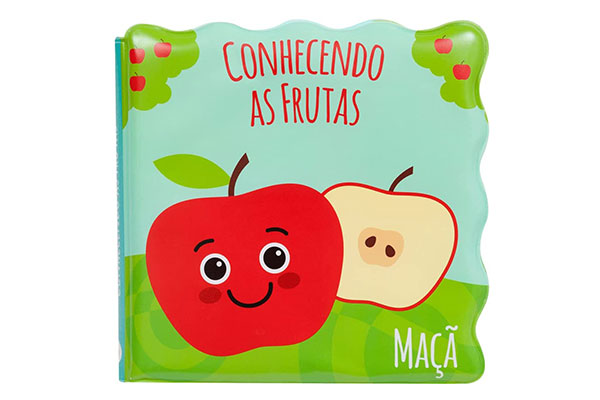 capa de livro plástico com ilustração de maçã