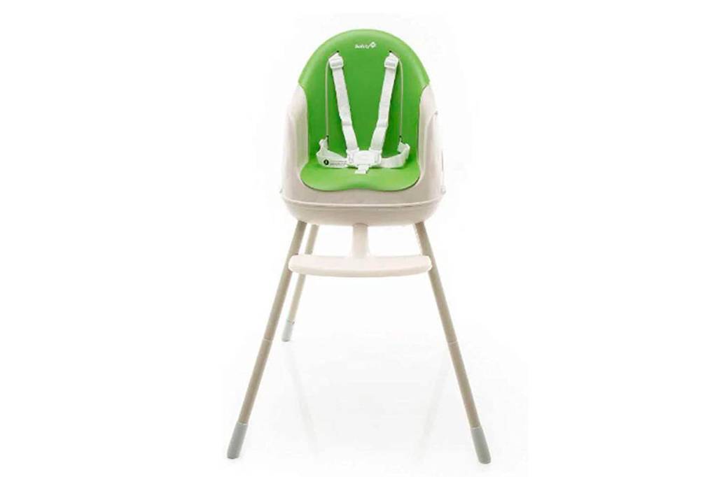 Cadeira de alimentação verde e branca