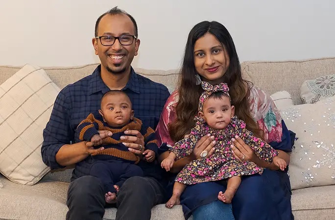 Shakina Rajendram e Kevin Nadarajah em família