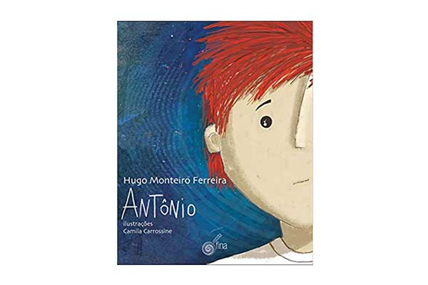 Livro-Antônio capa do livro Antônio, com a ilustração de um dos lados do rosto de um garoto