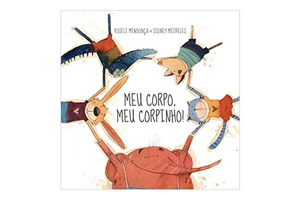 capa do livro Meu Corpo, Meu Corpinho! com a ilustração de vários animais de mãos dadas, formando um círculo