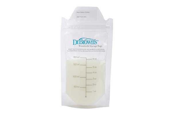 saco branco plástico retangular para armazenamento de leite materno