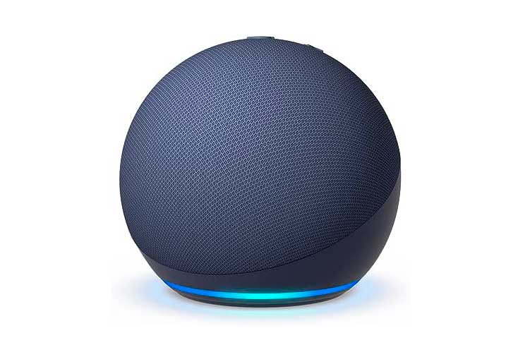Echo dot 5ª gereação, speaker da Amazon, redondo, azul