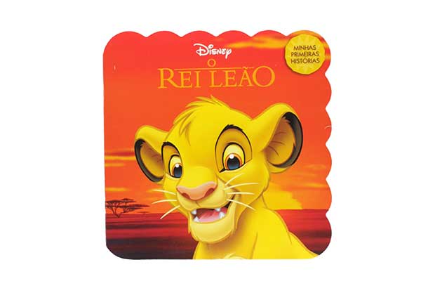 capa do livro Minhas Primeiras Histórias Disney: O Rei Leão, com ilustração de um filhote de leão