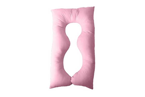 travesseiro grande rosa em formato de U