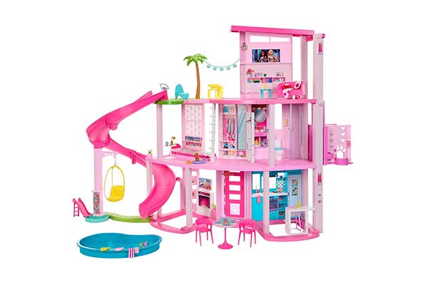 casa de brinquedo da boneca Barbie, com vários andares, móveis e outros detalhes